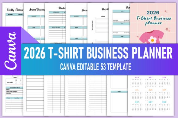 2026 T-Shirt Business Planner Canva