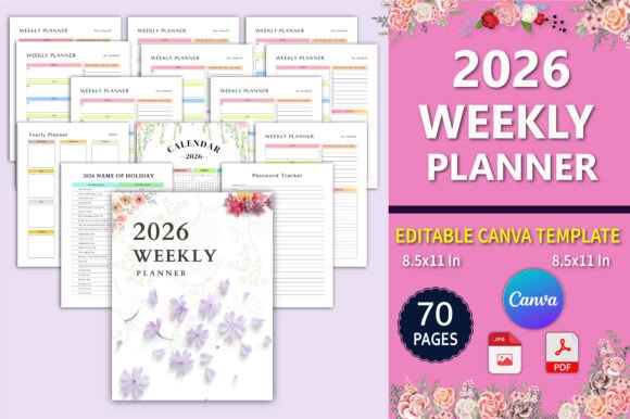 2026 Weekly Planner Canva Template