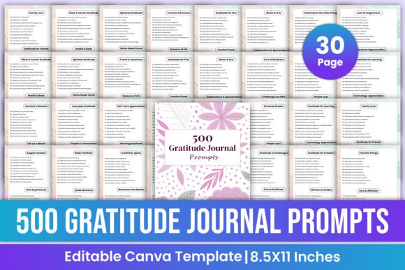 500 Gratitude Journal Prompts Canva: A Powerful Tool for Daily Reflection and Mindfulness