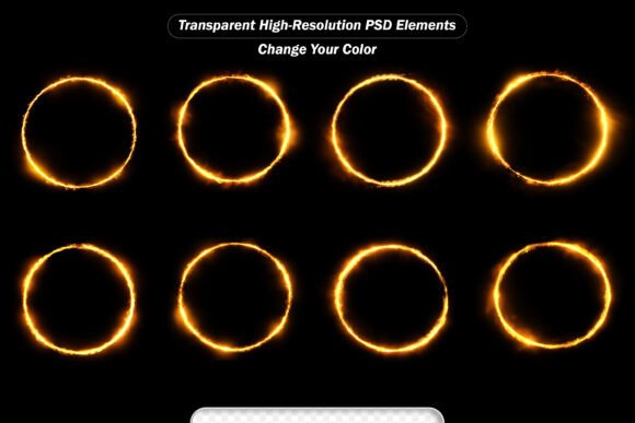 Fiery Yellow Red Ring on a Black: A Versatile Lighting Asset for Creative Professionals