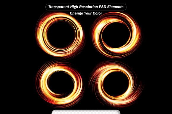 PSD Glowing Swirl Frame Made